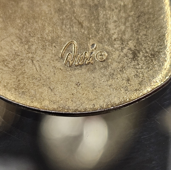 Vintage Duri art deco earrings 1.5" - Picture 2 of 4